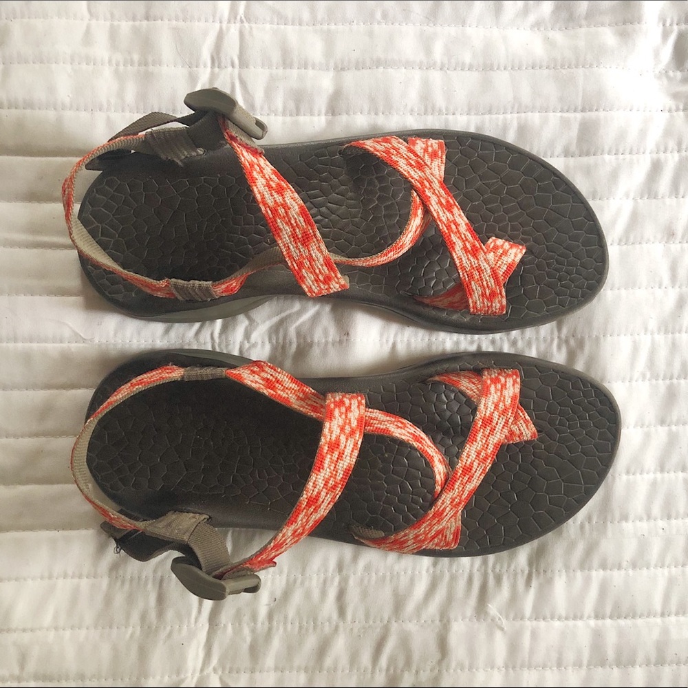 Chaco Sandals Red/Orange Toe Loop Size 9